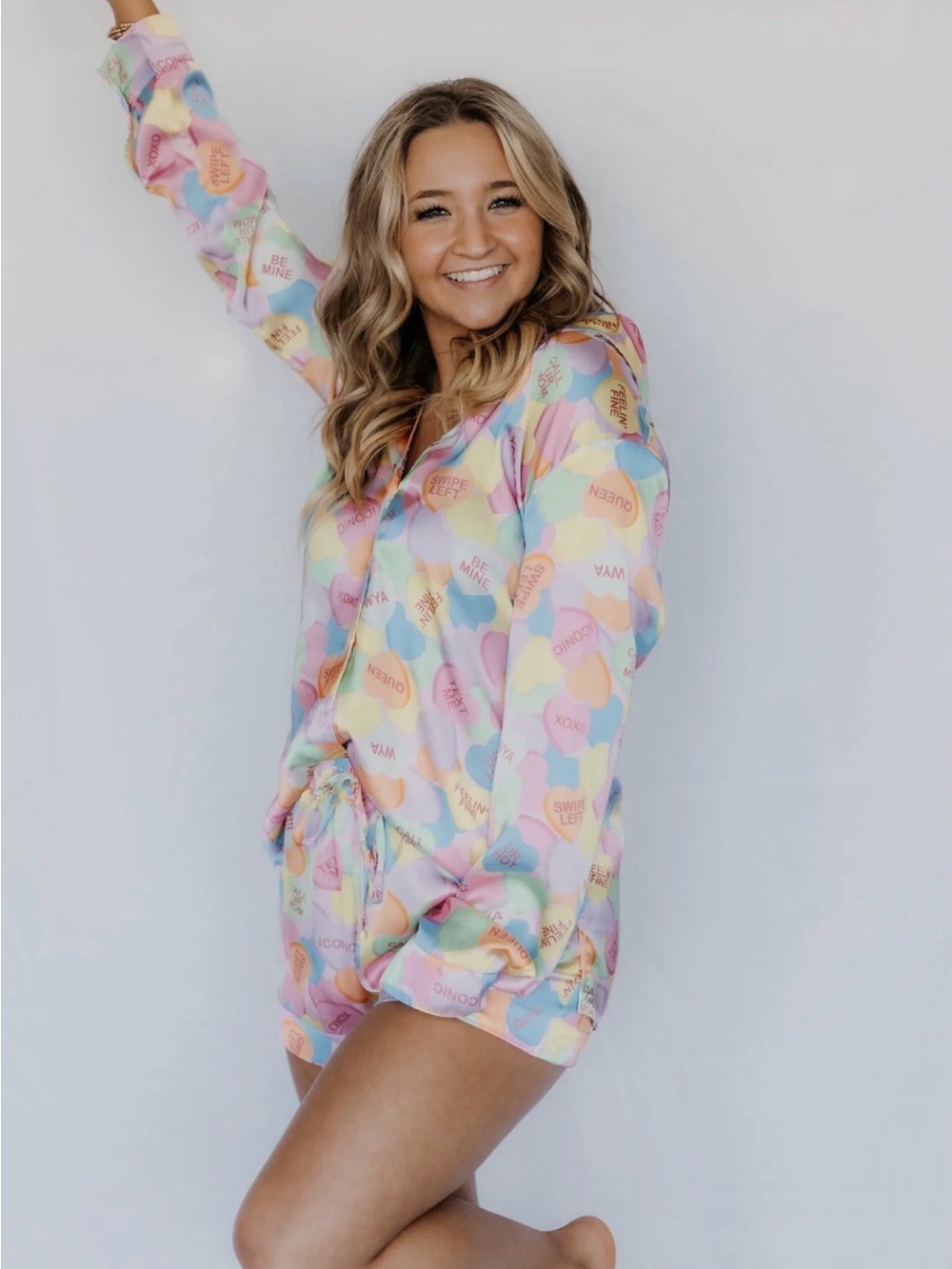 Show me your Mumu Early Riser Silky PJ Top Size L Soft Flowy Playful Fun Sum Jl2
